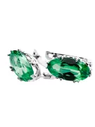 Sterling silver 925 Emerald Earrings Vintage Jewlery vec021s